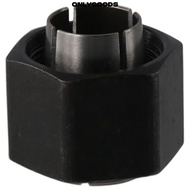 ONLYGOODS Router Collet Replacement, Steel Black Router Fittings, Durable Silver 1/2" M19 Router Col