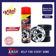 KILAT Silicone Foam Spray Instant Mirror Shine Tyre Bumper Trim Foam Cleaner Silicon Tyre Shine Tire