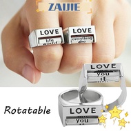 ZAIJIEE Mood Ring, Silver Adjustable Love Ring, Creative Rotatable Fidget Rotatable Mood Control Rin