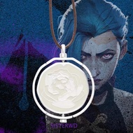 SISTERWD Jinx Ekko Necklace Ring, Game LOL League of Legends Necklace, Cool Arcane Season 2 Arcane J