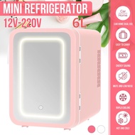 6L Mini Fridge Mirror Cosmetics Refrigerator Fruit Ceverage Cooler Small Refrigerator Student Dormitory Fridge