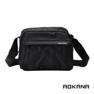 AOKANA 13-Layer Side Backpack Crossbody Bag Waterproof Fabric Black YKK Zipper 02-011 Small Medium S