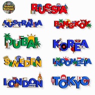 Country city journey traveling sticker