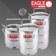Original Eagle Stainless Steel Tiffin Carrier Bekas Makanan Keluli Lunch Box