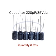 220uf 35V Capacitor 220uF35V 1 Set There Are 6 Pieces (Piece) 35V/220uf Size 8.0x12.0mm 1