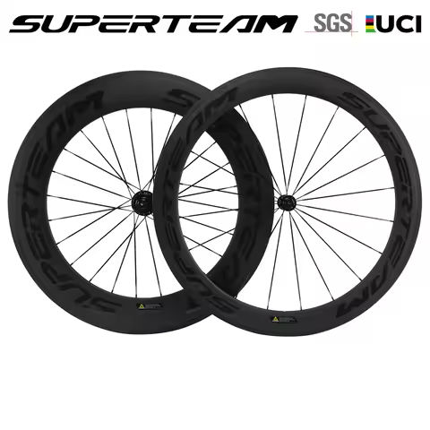 SUPERTEAM Clincher Carbon Wheels for Road Bicycle 3K Matte Cycling Wheelset 700C 60mm 88mm