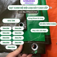 [3M Thick Size] Army Green Tarpaulin Rain Cover, Sun Shade Tarpaulin Type 1 With Pre-Sewn/Pressed Ed