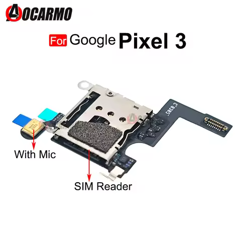 SIM Reader Sim Card Holder Socket With Mic Micphone Flex Cable For Google Pixel 3 Pixel3 Repair Part