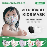 MKBK 50PCS Kids Duckbill Earloop 0-12Years 3D Face Mask Duckbil Childrens Cartoons Mask Protective M