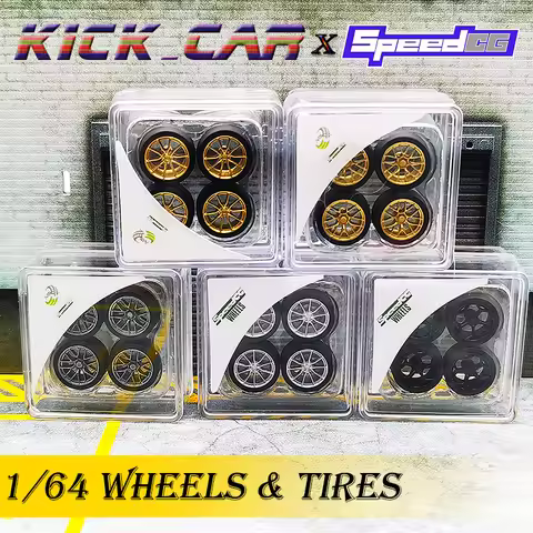 1/64 Wheels with Tire for Diecast Model Car,Speedcg BBS RI-D Luxury D:10mm ABS & Rubber Modified Par