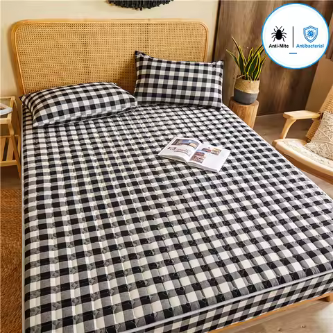 Mattress Protector Breathable Antibacterial Hypoallergenic Fitted Mattress Pad Cover Anti Dust Mite 