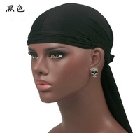 ✆﹍durag turban Hiphop hat black personality street basketball rap hip-hop headgear men s tide women s sweat-absorbing el