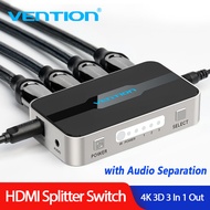 【COD】Vention HDMI Splitter 5 อินพุต 1 เอาต์พุตสวิทช์ HDMI 5x1 สำหรับ XBOX 360 PS4 สมาร์ท Android HDT