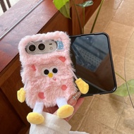 Kawaii Fuzzy Sponge Doll Phone Case For iTel A80 A70 A60 A50 A50C A49 A48 A25 Pro A05S A04 4G 5G Kaw