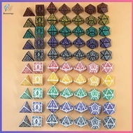 7Pcs/Set BENNETTGC 7-Die Table Game DND Dice D4 D6 D8 D10 D12 D20 Mushroom Conch Game Dice Party