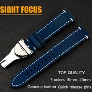 19mm 20mm Vintage Genuine Leather Watch Band for Tudor Black Blue Retro Brown Watchband for Tudor Bl