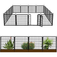 Tall Garden Fence With Gate 48 In(h)×27 In(l) 12 Panels Total 26.6 Ft(l), Garden Fencing To Keep Dog