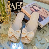 PROMO SANDAL ZARA JAPIT FLAT TWEET PITA JAPIT MUTIARA KEKINIAN KOREAN STYLE KODE B14AHZ