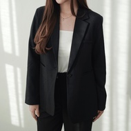 FAME | 9110239 | Statement Blazer | Black Black Black | Black Long Sleeve Blazer | RESTOCK