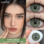 1 cặp Eyeshare Diamond blue Kính áp tròng lens màu lens màu độ giãn 14.5mm kèm khay