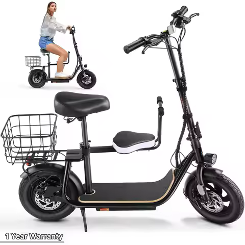 CAROMA Peak 819W Electric Scooter with Kids Seat,25 Miles Range,Foldable Commuter Adult E Scooter,UL
