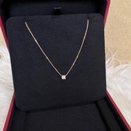 Cartier C de Cartier 750玫瑰金單鑽項鍊 0.21克拉 近全新