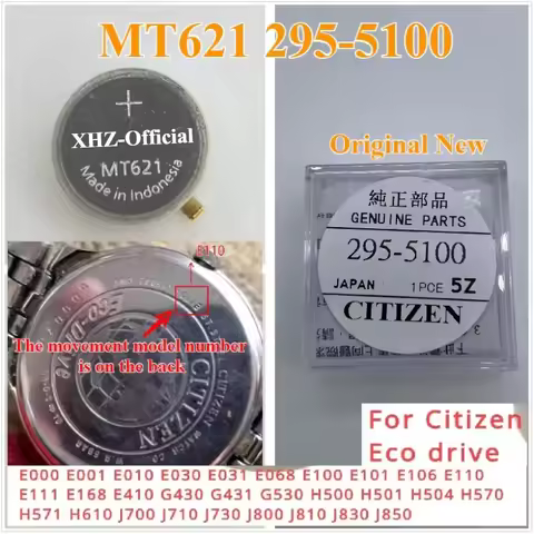 1Pcs/Lot MT621 295-5100 MT621 with Tail MT621 295-51 295 5100 Eco-Drive Rechargeable Battery Citizen