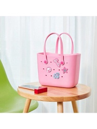 Miniso芭比閃亮系列粉色便當包-可愛的鱷魚設計，堅固耐用的立方袋