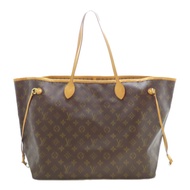 LOUIS VUITTON Monogram Neverfull GM金扣手挽袋啡色