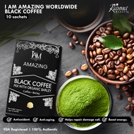 IAM Amazing worldwide | Black Coffee mix with Organic Barley | 10 sachets x 2.5g
