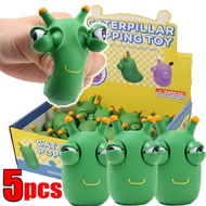 5/1Pcs Green Worm Squeeze Pinch Toy Novelty Eye Popping Squeeze Toys 3D Big Eyeball Bouncing Toy for