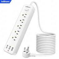 rifeikai Surge Protector Power Strip 6 Feet Flat Plug Extension Cord With 3 USB Ports And 5 AC Outle