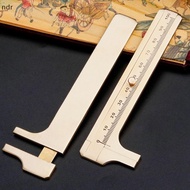 [ndr] Mini Brass Scale 80/100mm Sliding Gauge Vernier Caliper Ruler Pocket Measuring [MY]
