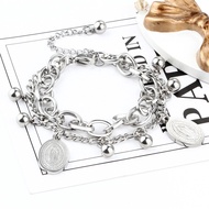 gelang titanium anti karat original gelang couple gelang titanium Titanium Steel Hip-Hop Trendy Uniq