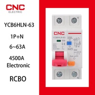 CNC 230V 50/60 HZ RCBO MCB 30mA Residual Current Circuit Breaker With Over Current And Leakage Protection 6/10/16/20/25A