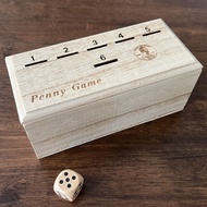 Penny Game - Fun Board Game Works with Coines, Get Rid of Coins to Win, Penny Game Wood Box for 2+ P