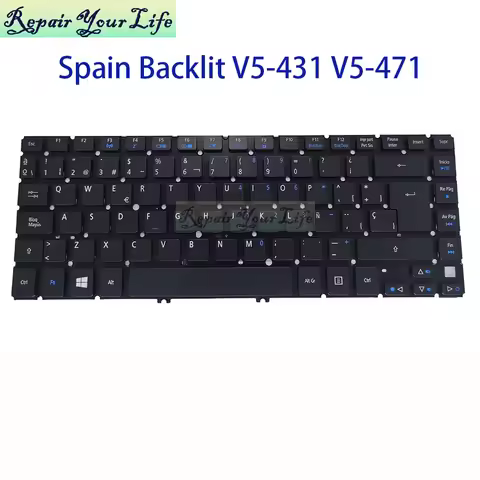 Spanish Keyboard Backlight For Acer Aspire V5-471 V5-431 431P 431PG V5-471G SP/ES Spain Fit Latin 9Z