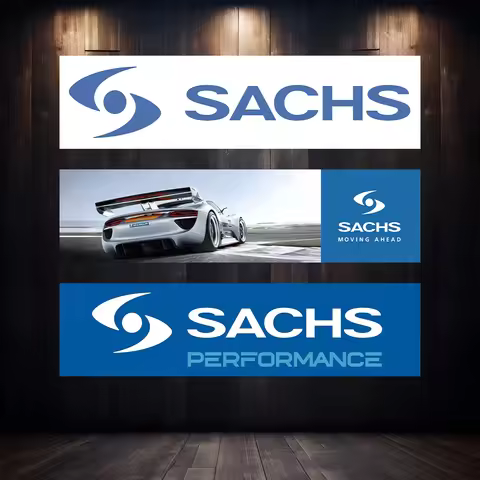 60X240cm SACHS-S Shock Absorber Banner Polyester Print Garage Wall Art Outdoor Decoration Advertisem