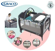 美國Graco Corralito PNP 舒適嬰幼兒安撫遊戲床連雙面尿布更換台(綠葉)[現貨]