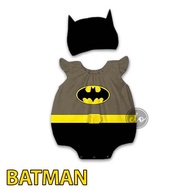 Superhero Costume Batman Onesies with Hat Batgirl Costume for Babies