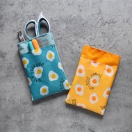 雙層口袋型醫師袍筆袋_荷包蛋