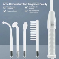 Skin Therapy Wand with 4 Pcs Glass Tubes High Frequency Wand Portable High Frequency Facial Machine 