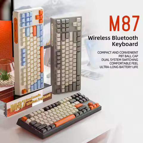 M87 Wireless Bluetooth Dual-Mode Mechanical Feel Keyboard Game E-Sports Office Silent PBT Ball Cap K