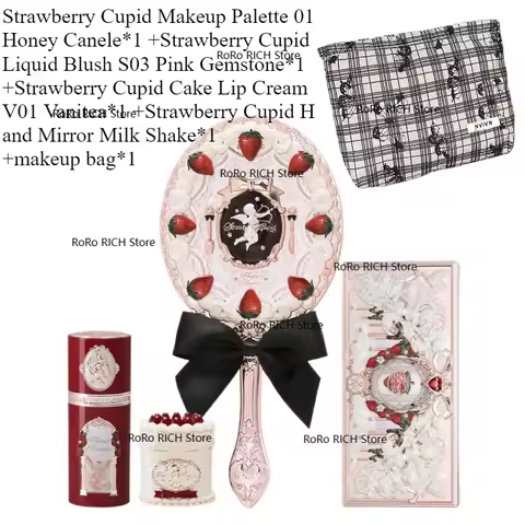 Flower Knows Strawberry Cupid Series Makeup Set Full Professional Face Palette Blush Eyeshadow Lipst