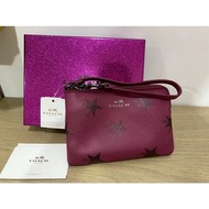 coach 星星暗紅色 手腕包 零錢包 錢包