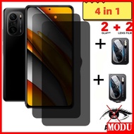 4 in 1 Anti-Spy Privacy Tempered Glass Redmi 12C 9A 9C 9T 9 10 10C Note 7 8 9 10 12 11 Pro 9S 10S 11S XiaoMi 11 Lite 10T 11T POCO X3 NFC F3 M3 Pro Screen Protector Glass Film