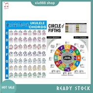 (xiu988) Ukulele Chord Chart Sticker Ukelele Music Education Guitar Chord Chart Ukulele Chord Chart 