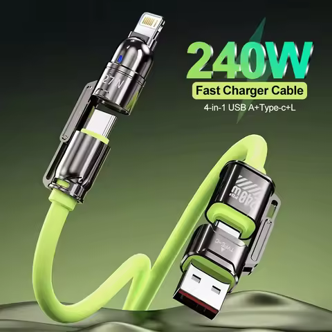 4 in 1 USB Cable 240W Fast Charging Data Cable PD 27W USB C Charger Wire for MacBook Pro Samsung X