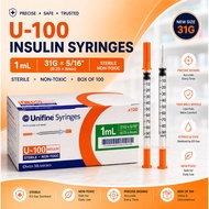 [INSULIN SYRINGE] UNIFINE [GERMANY] INSULIN SYRINGE U-100 1.0 ML 30G/ 31G [DIABETIC SYRINGE]