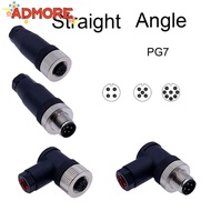 ADMORE M12 Sensor Connector, Connector Male Female Socket M12 Aviation Plug, PG7 Waterproof M12 Sens